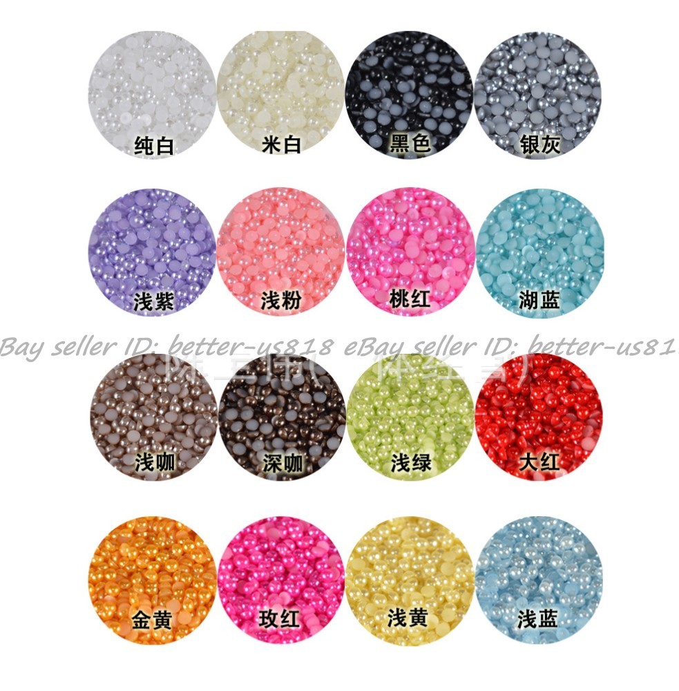 Half Pearl Round Bead Flat Back Scrapbook suitable for craft Flat Back 2-8mm DIY