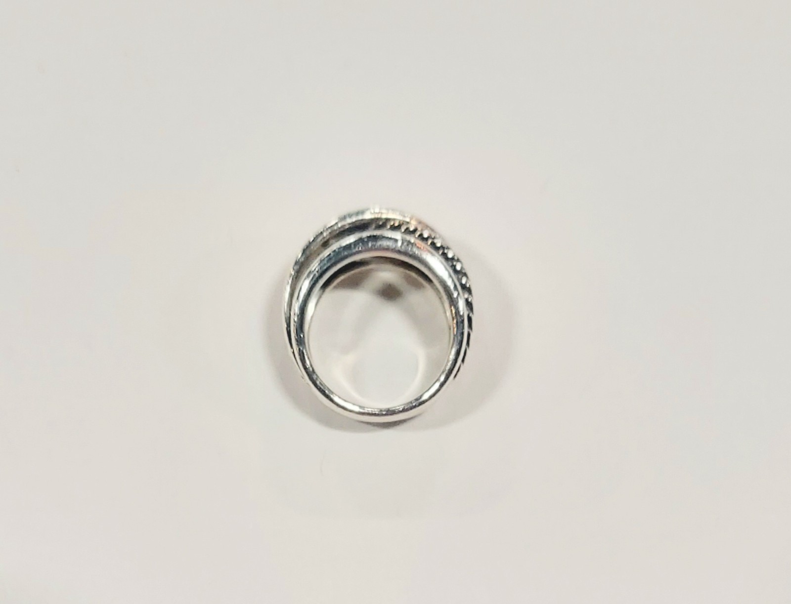 David Yurman Silver Crossover Ring 14.7mm Size 7