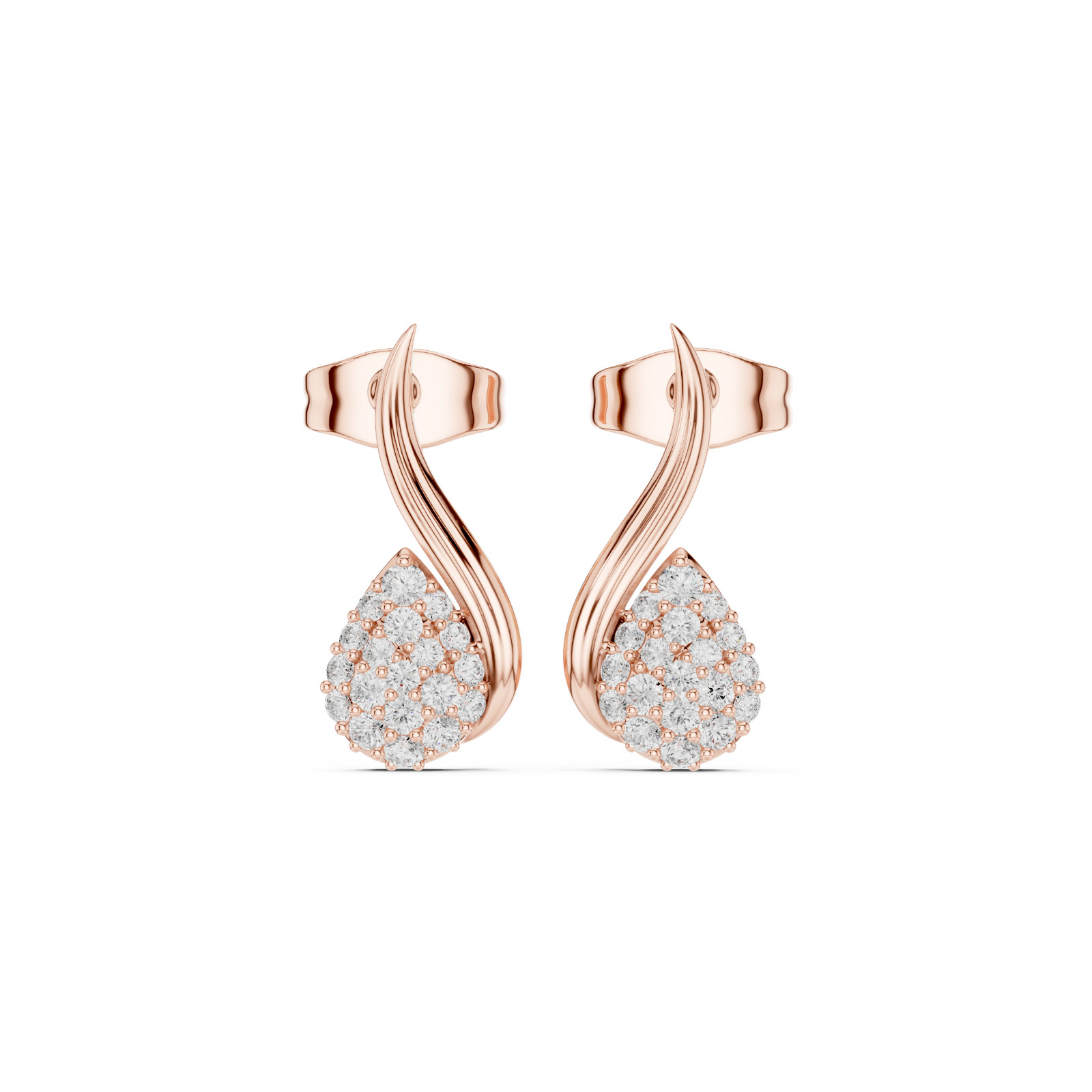 Natural Certified VVS1 D Diamond Feminine Dangle Drop Earrings 14k Gold Over