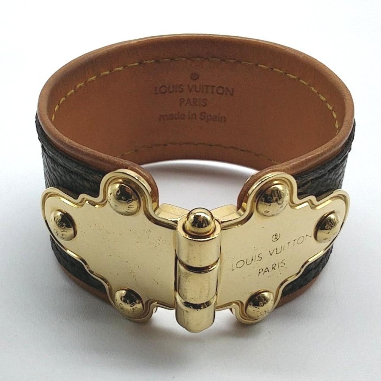 Louis Vuitton Bracelet Digit Monogram M6611 Silver Bangle Mens Jewelry Japan