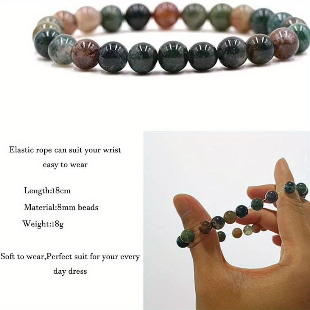 12Pcs Semi-precious Gemstone Beaded Stretch Bracelet Bohemian Style Jewelry Gift