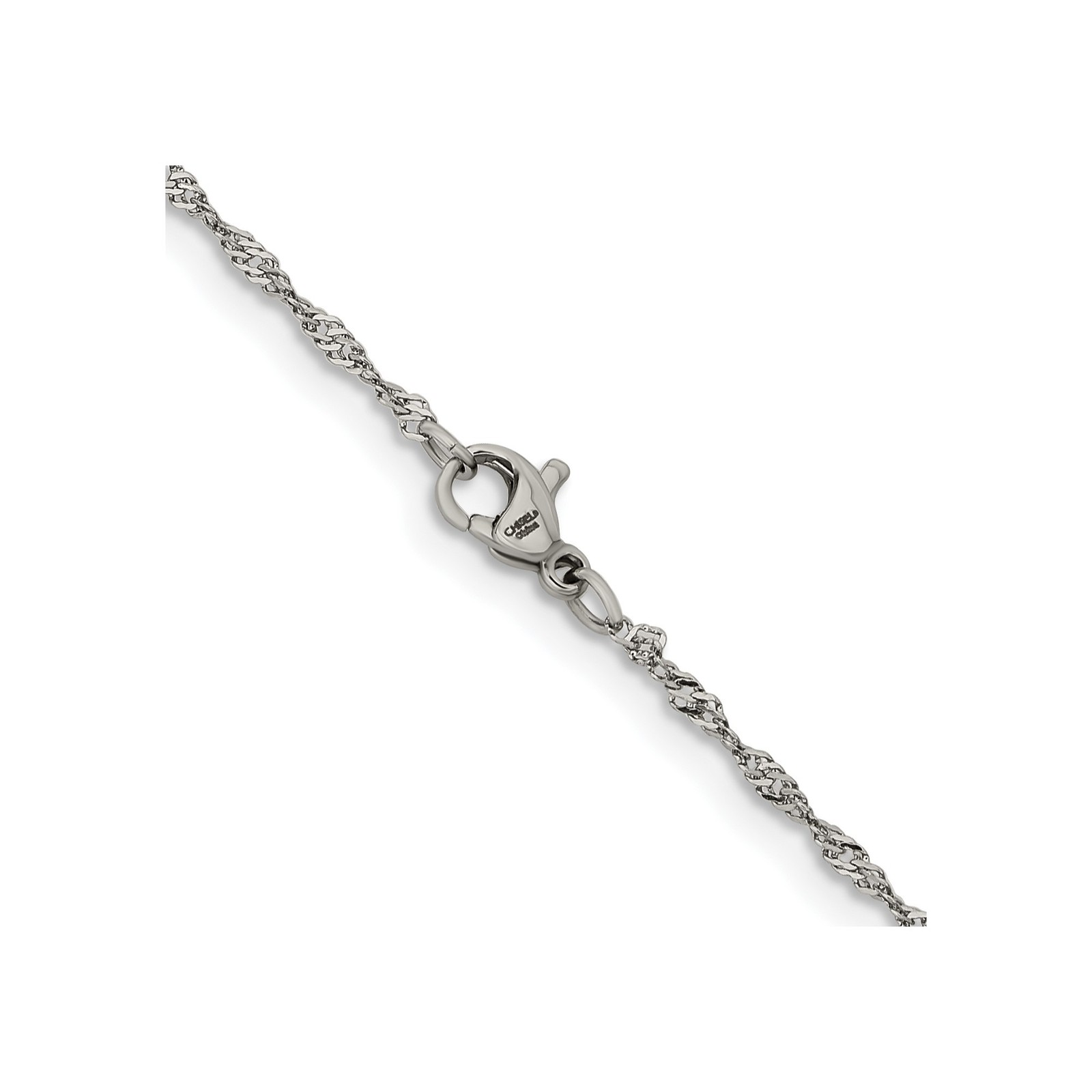 Stainless Steel 2-3mm Singapore Chain Necklace 16-24 Inch Mens Womens