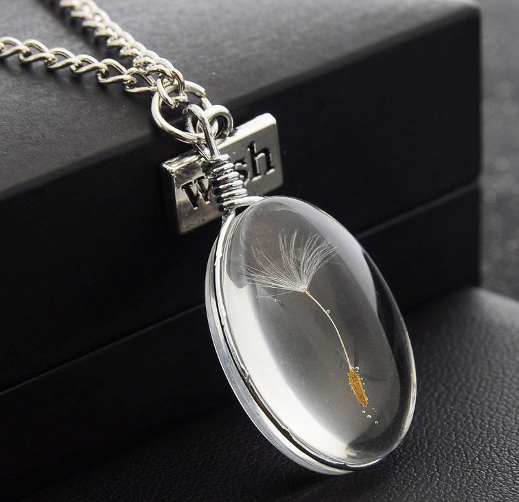 Women Fashion Jewelry Resin Stone Shaped Wish Pendant Necklace 67-1