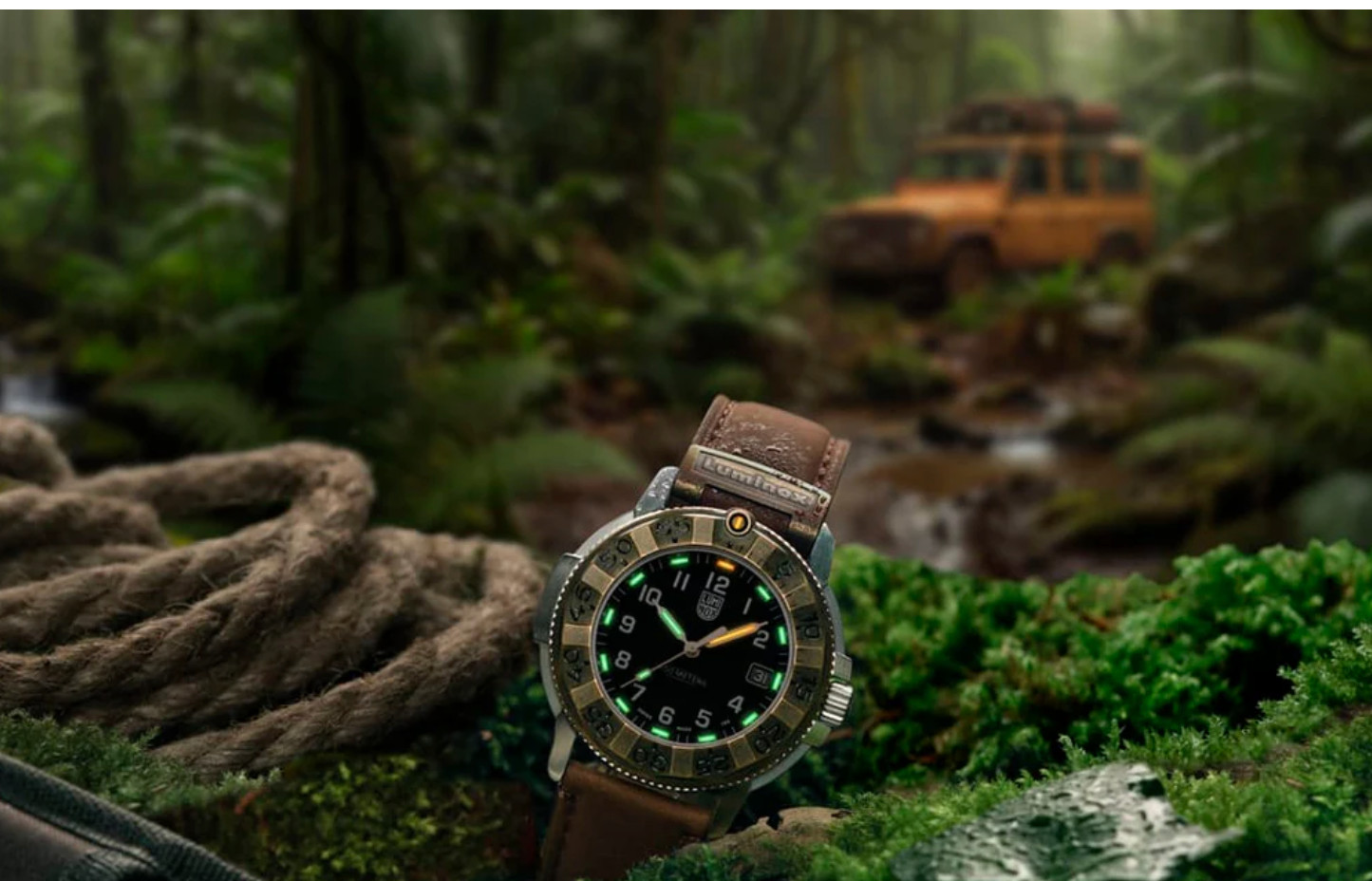 Luminox XL.1301.LG 43mm Swiss Quartz Adventure Leather Sapphire 200M Watch