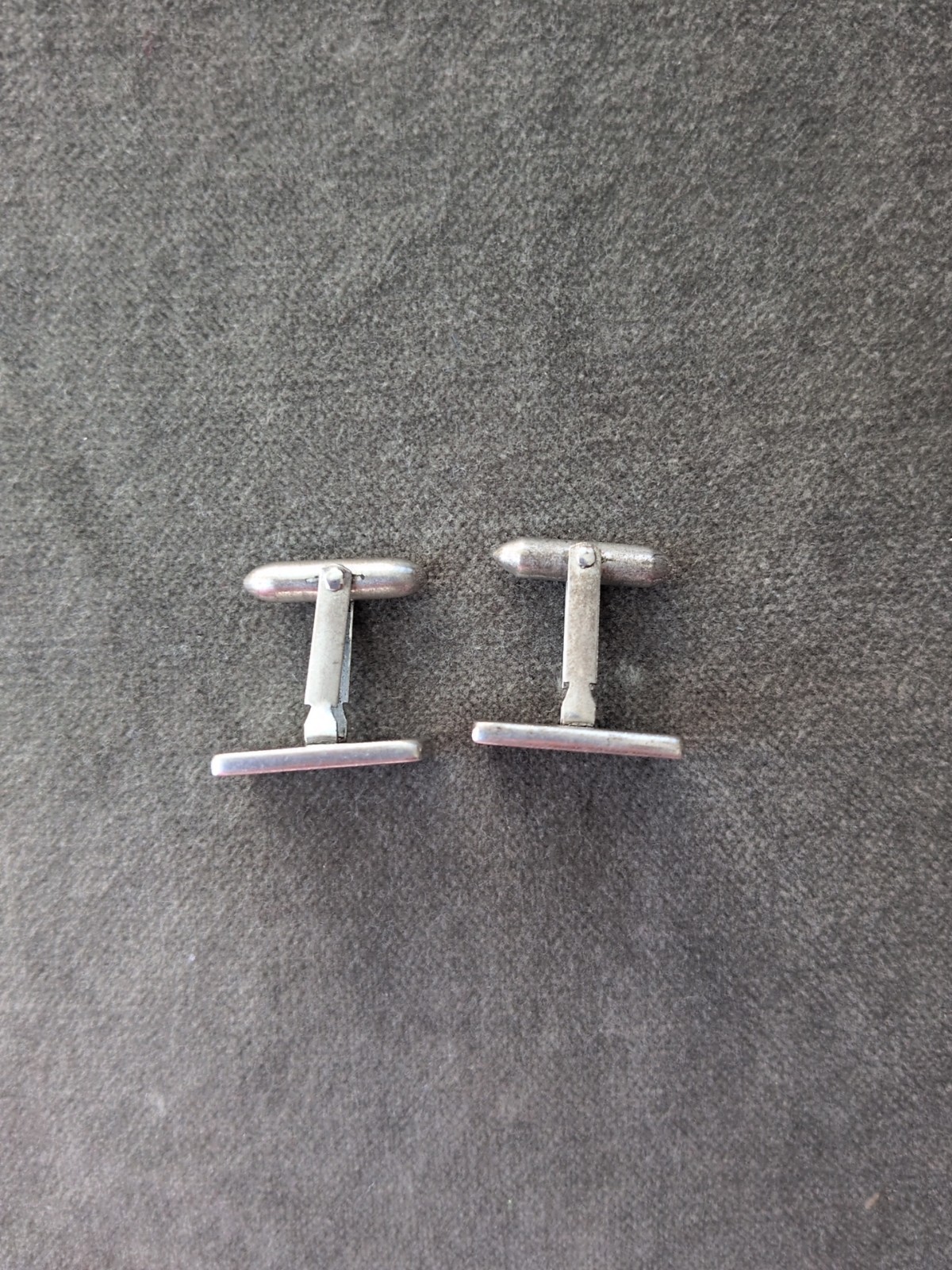 Vtg E.F.C. Sterling Silver Mens Cuff Links Square Bullet back MCM Retro