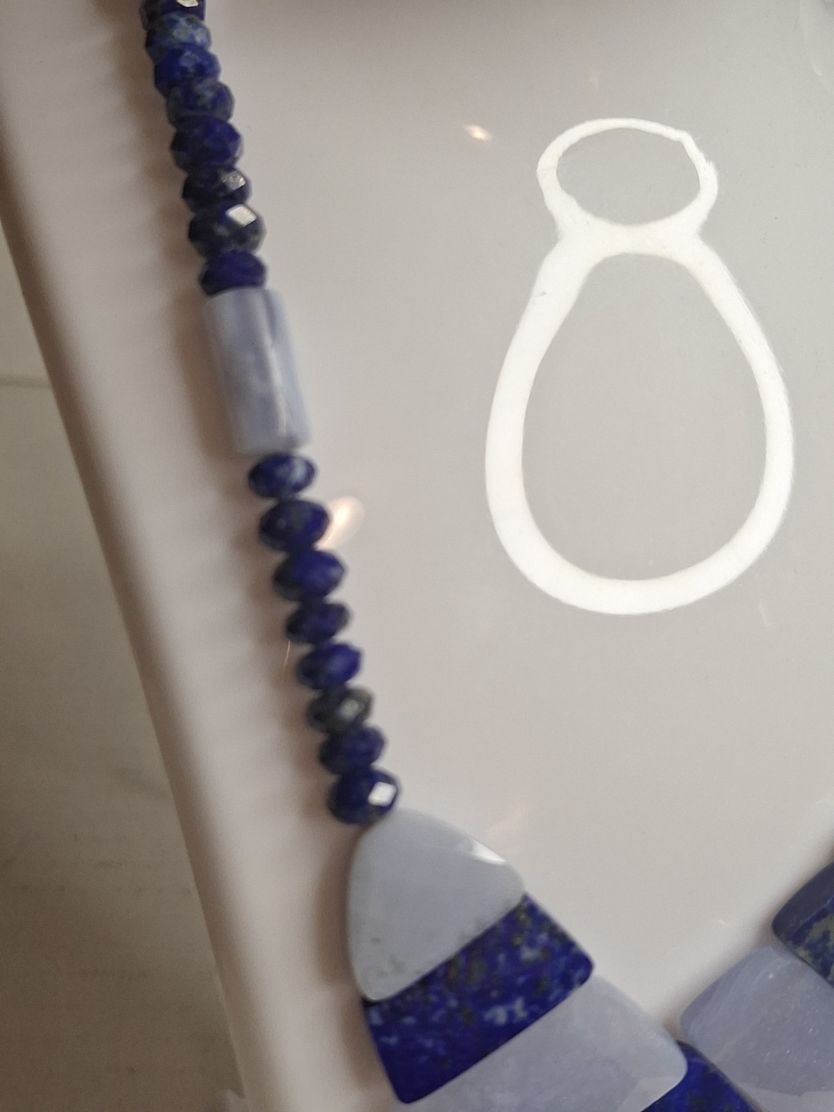 Blue Lace Agate And Lapis Lazuli Necklace Mine Finds By Jay King Sterling Silver