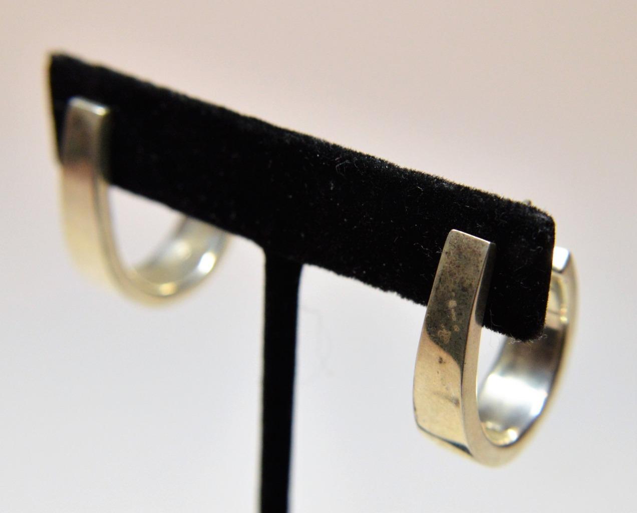 Stamped 925 Sterling Silver Polished Pierced Earrings 6.80g