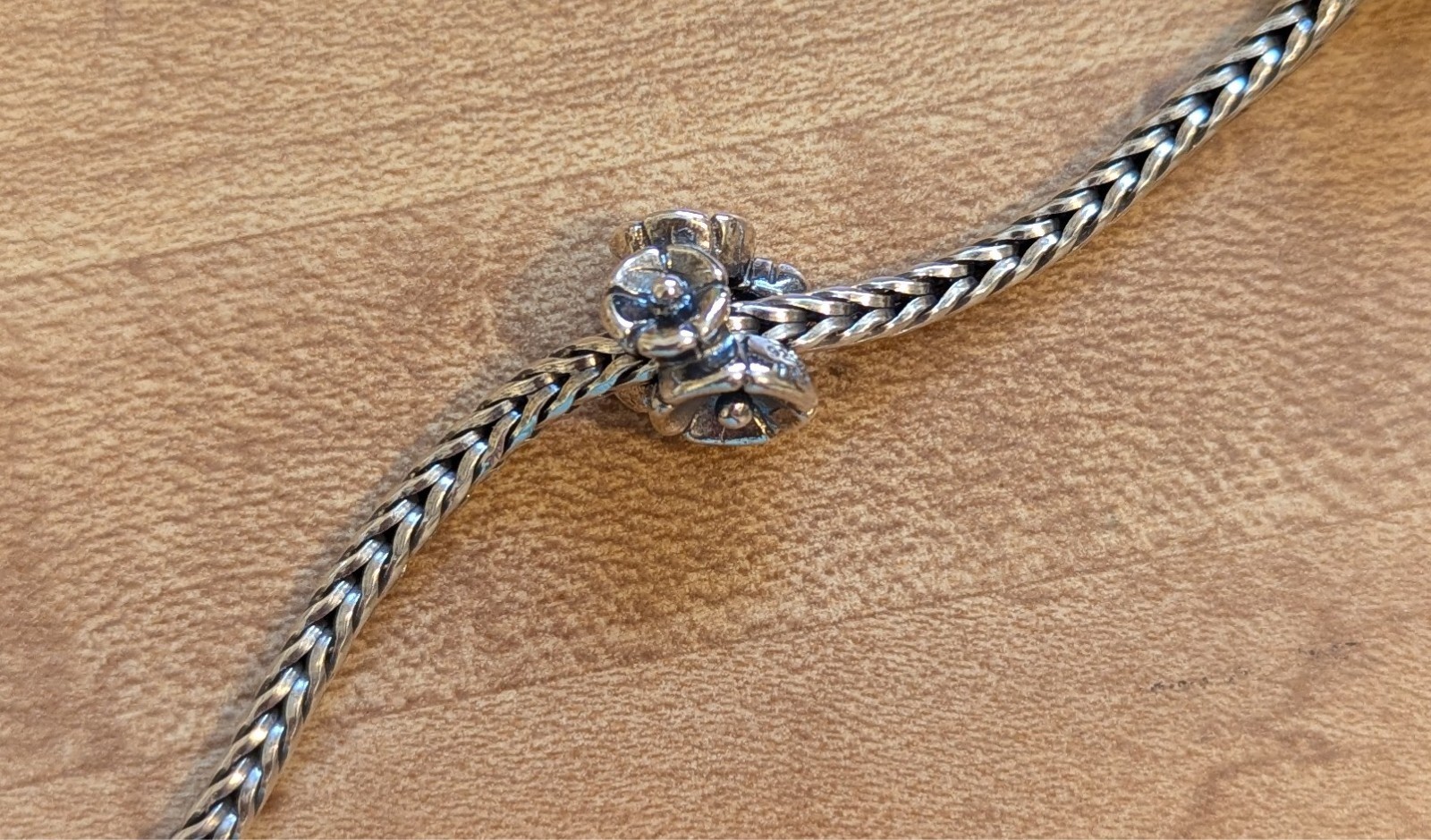 Authentic Retired TrollBeads Forget Me Not (silver) bead