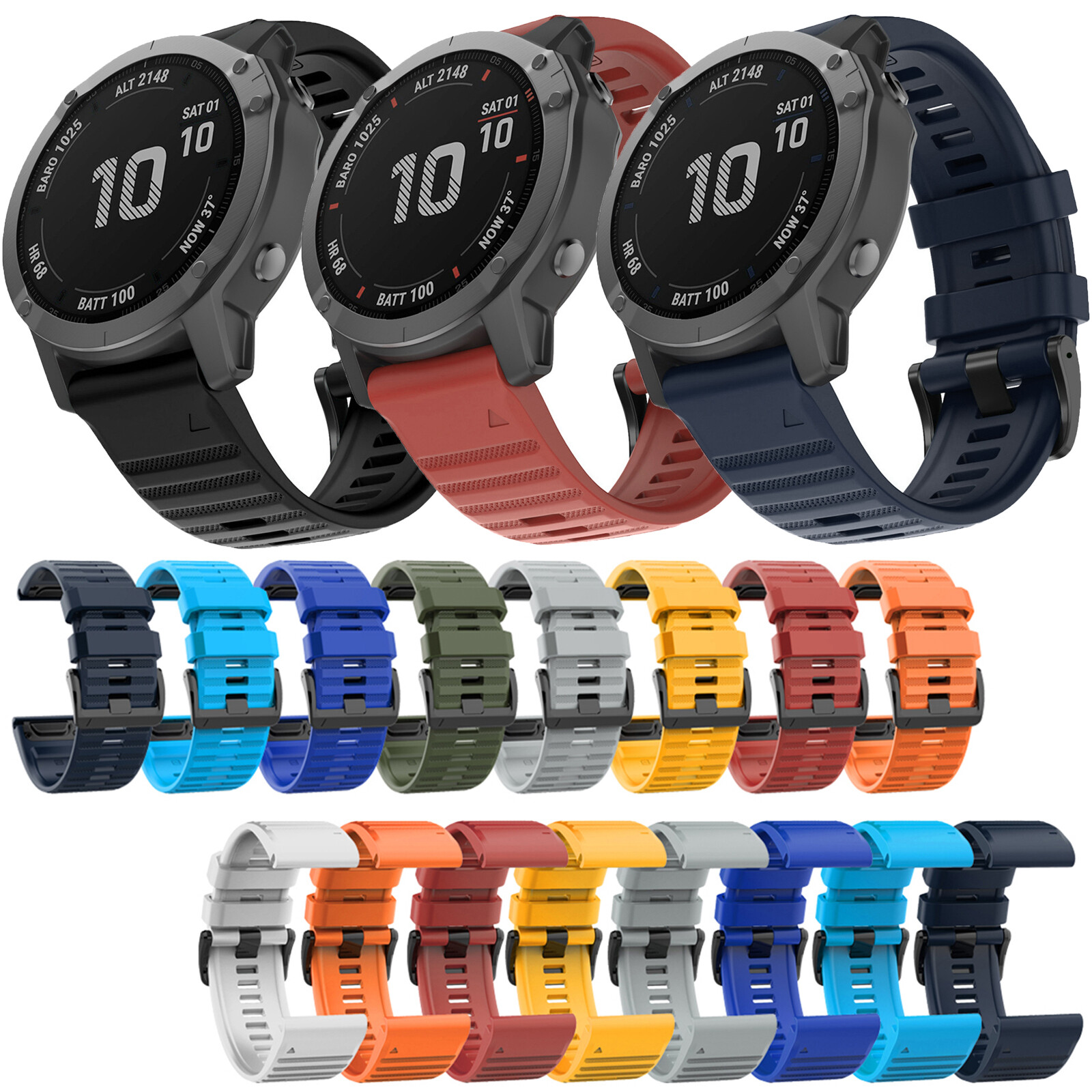 26mm Watch Band Wrist Strap Bracelet for Garmin Fenix 6X/5X Plus/3 HR SmartWatch