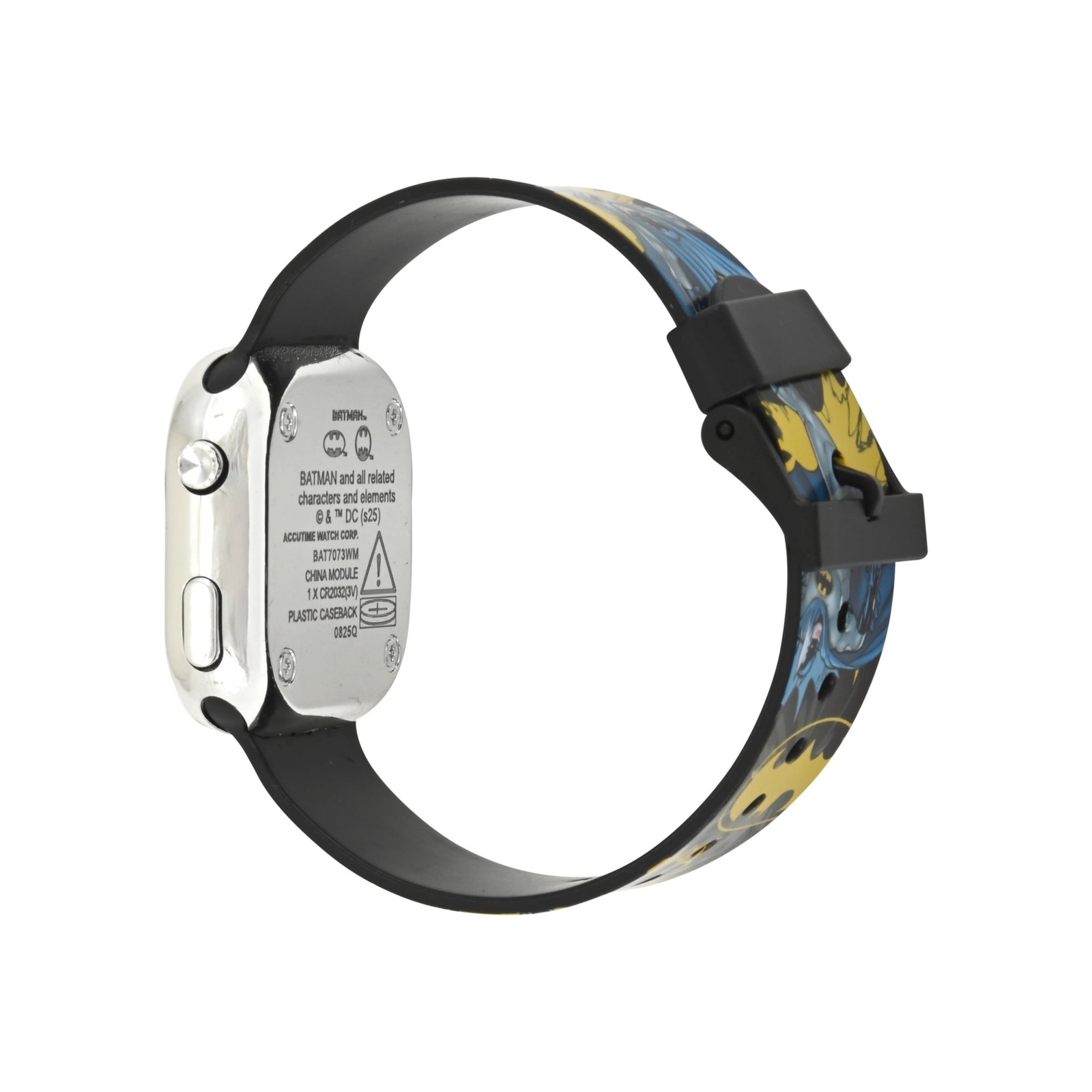 Batman Unisex Kids Square Case and Printed Silicone Strap LED Watch Multicolor