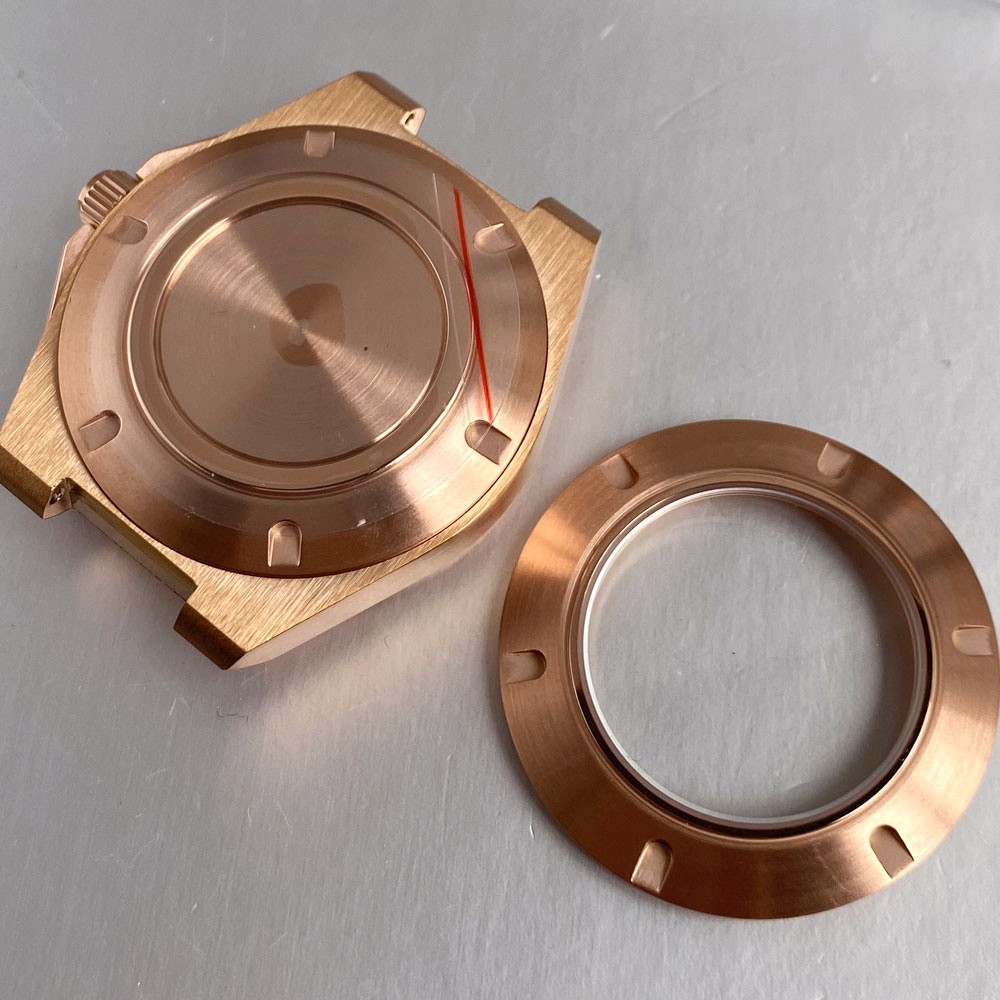 20ATM Tandorio 40mm Sapphire Dive Watch Case Set Rose Gold Fit NH35 NH36 NH38