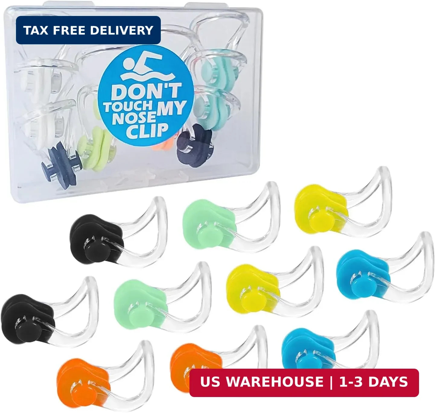 Linwnil 10Pcs Nose Clip for Swimming Nose Plugs for Kids and Adults Multi-Color