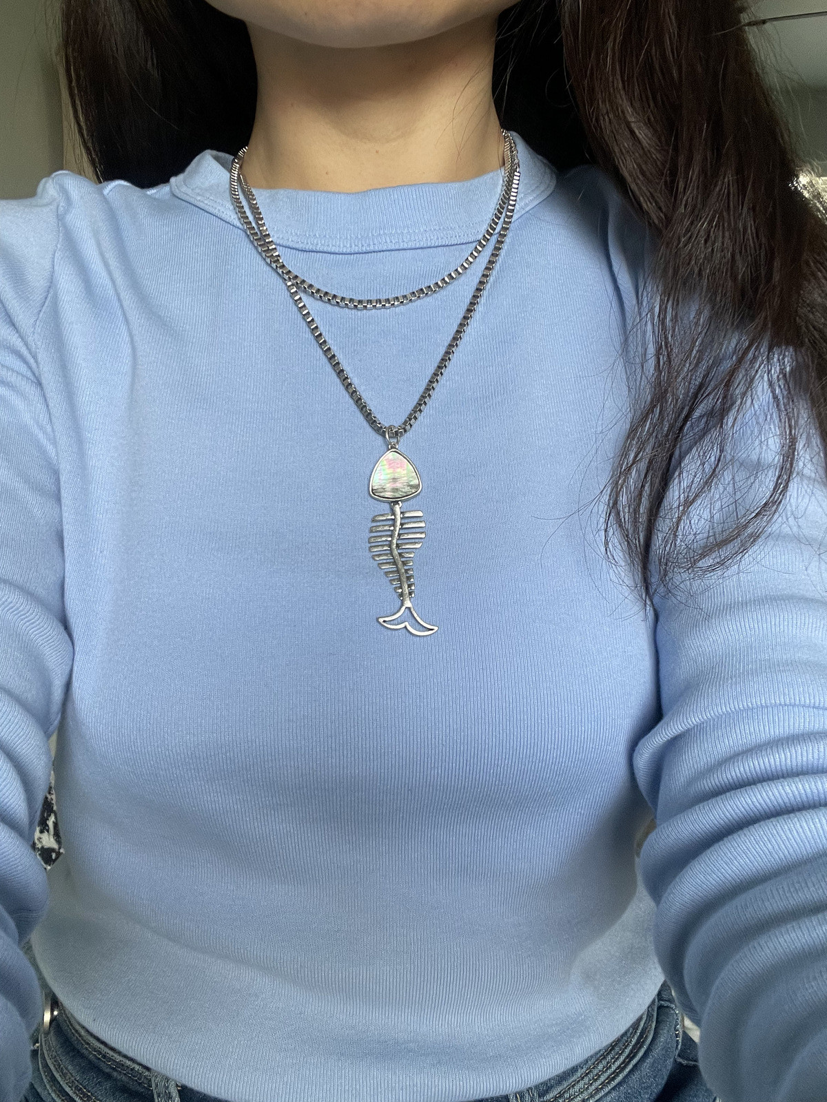 Brand New Free People multi-use necklace silver
