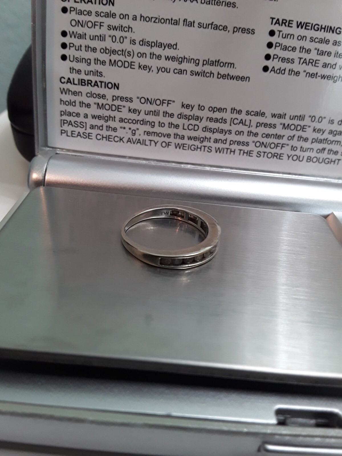 10KT White Gold Diamond Ring Size 4.75 Natural diamonds 1/2 CTW Stamped+Tested.