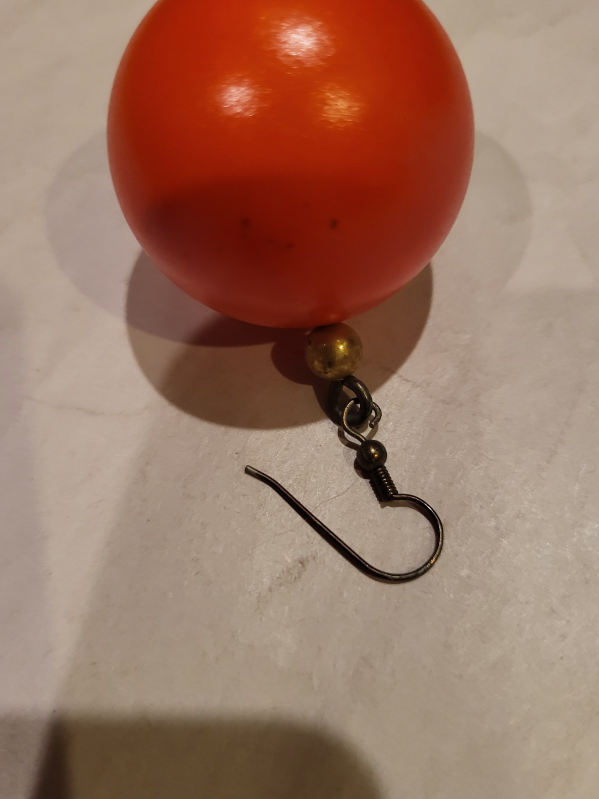 Lot of 2 Custom Earrings – Orange Fishing Bobber Logo & Red/Blue Alligator Drops