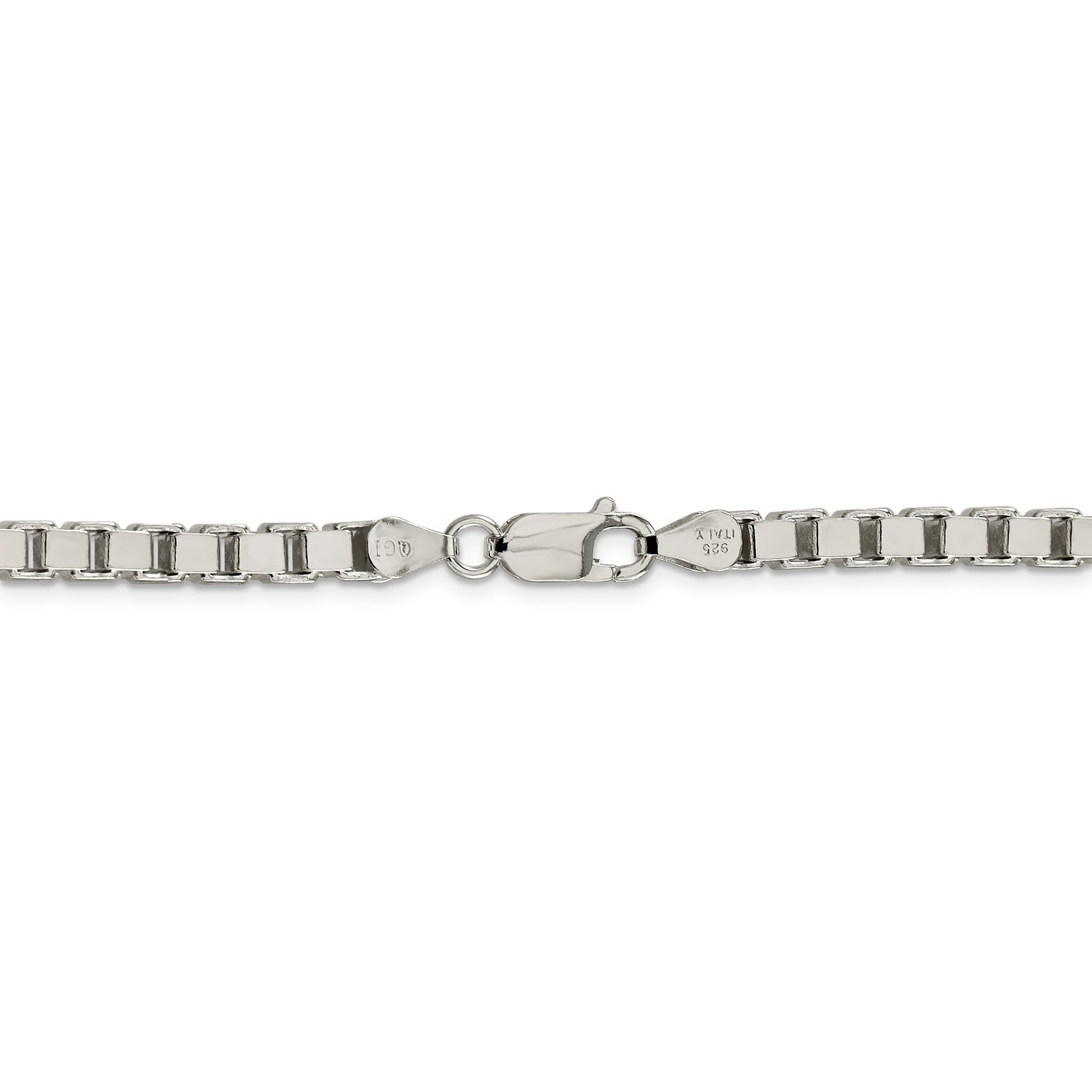 Sterling Silver Solid Polished 4.5mm Plain Box Chain w/ Lobster Clasp 16″ – 30″
