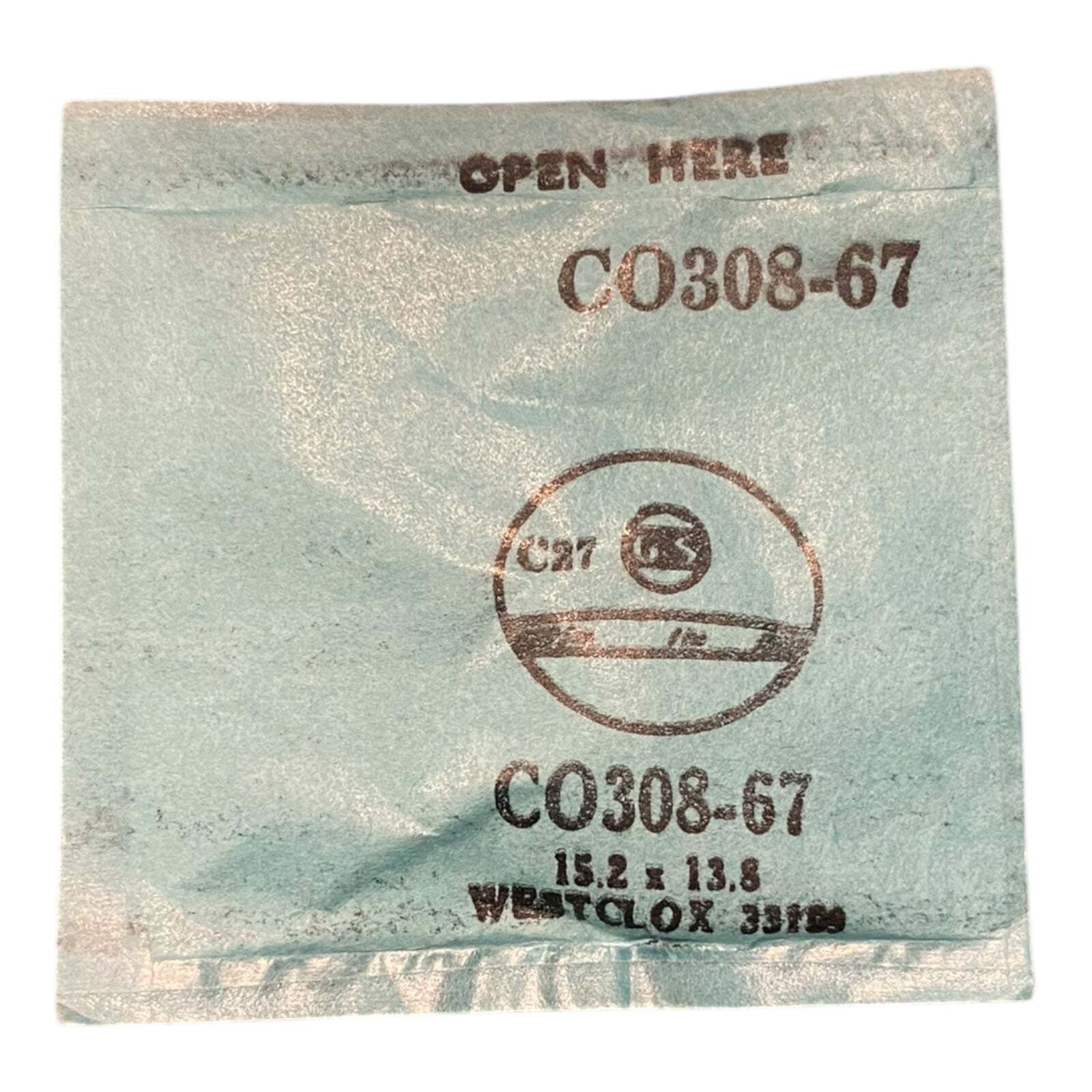 Germanow-Simon Mach (GS) CO308-67 Watch Crystal 15.2×13.8 NOS Part Westclox