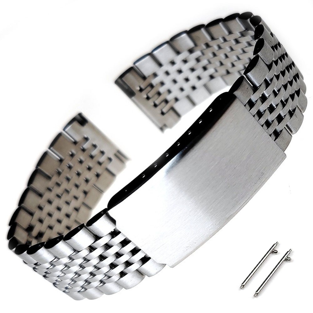 High Quality 9 Beads Stainless Steel Arc Watch Strap 18/20/22mm Metal Bracelet