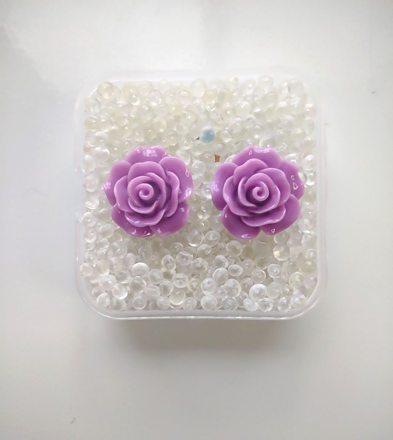 NEW Handmade Colorful Rose Flower Stud Post Earrings, About 3/4″, Free Shipping!