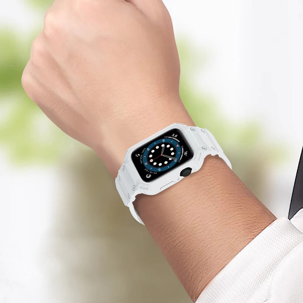 Protect TPU Rubber Case for Apple Watch Strap Series 10 42 46mm Watch Band Cover
