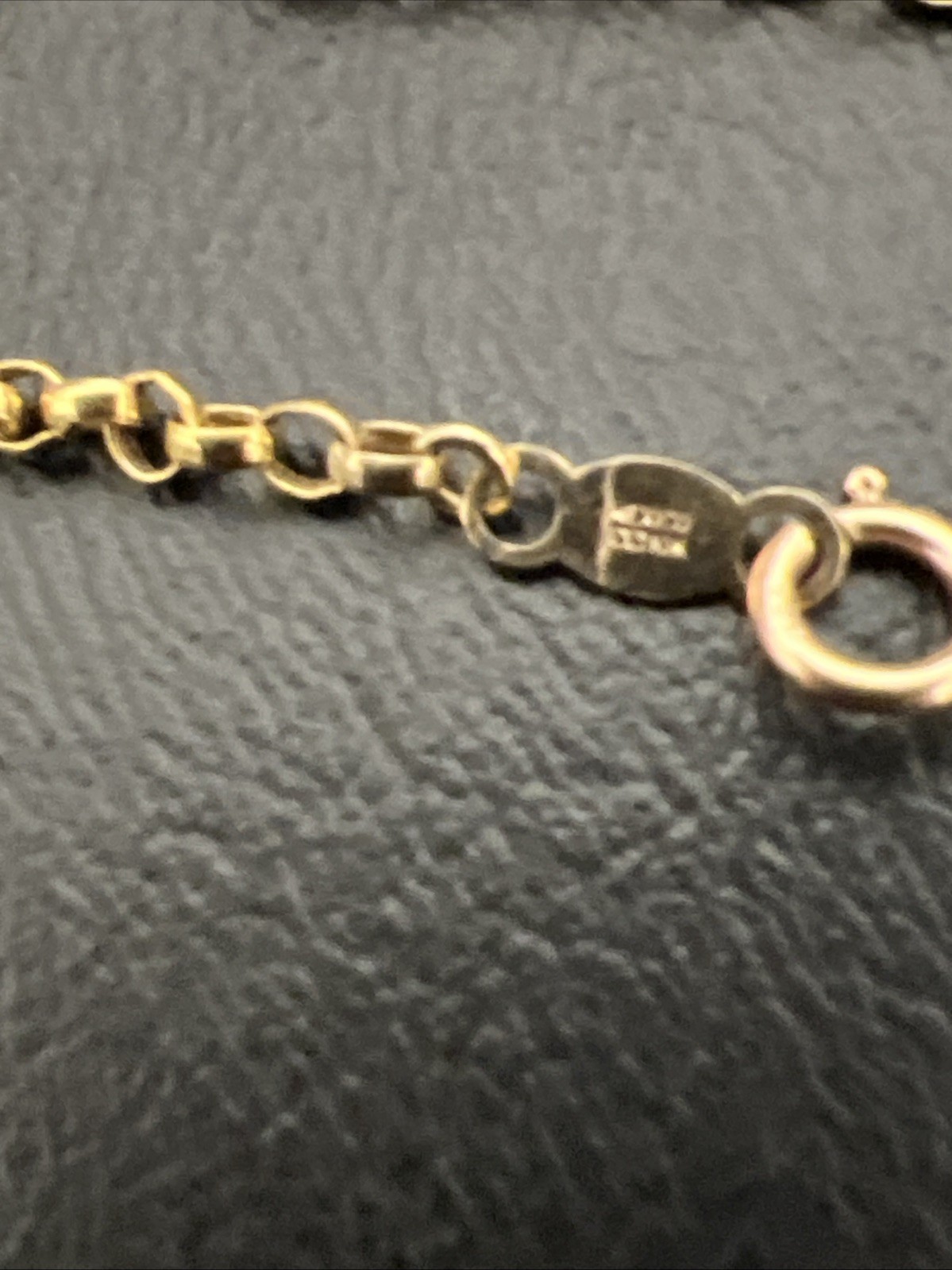 10k Yellow Gold Multicolor Gemstone Charm Bracelet 7”