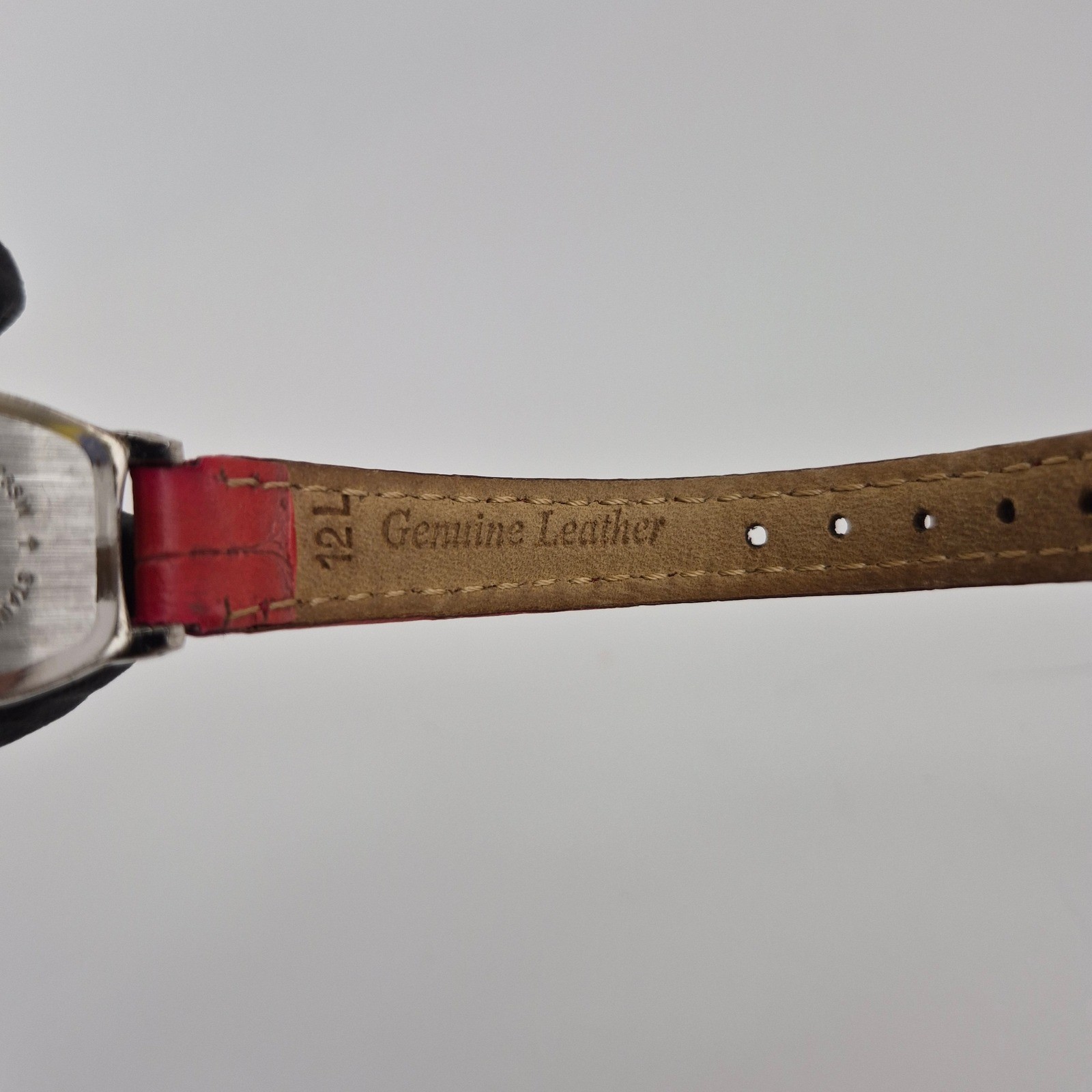 Stuller Vintage Diamond Mother of Pearl Watch Red Leather Strap F325417-1/LS