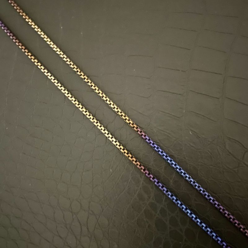 Pure Titanium Necklace 3mm Colored Square Box Chain Anti Allergy Hip Hop Neutral