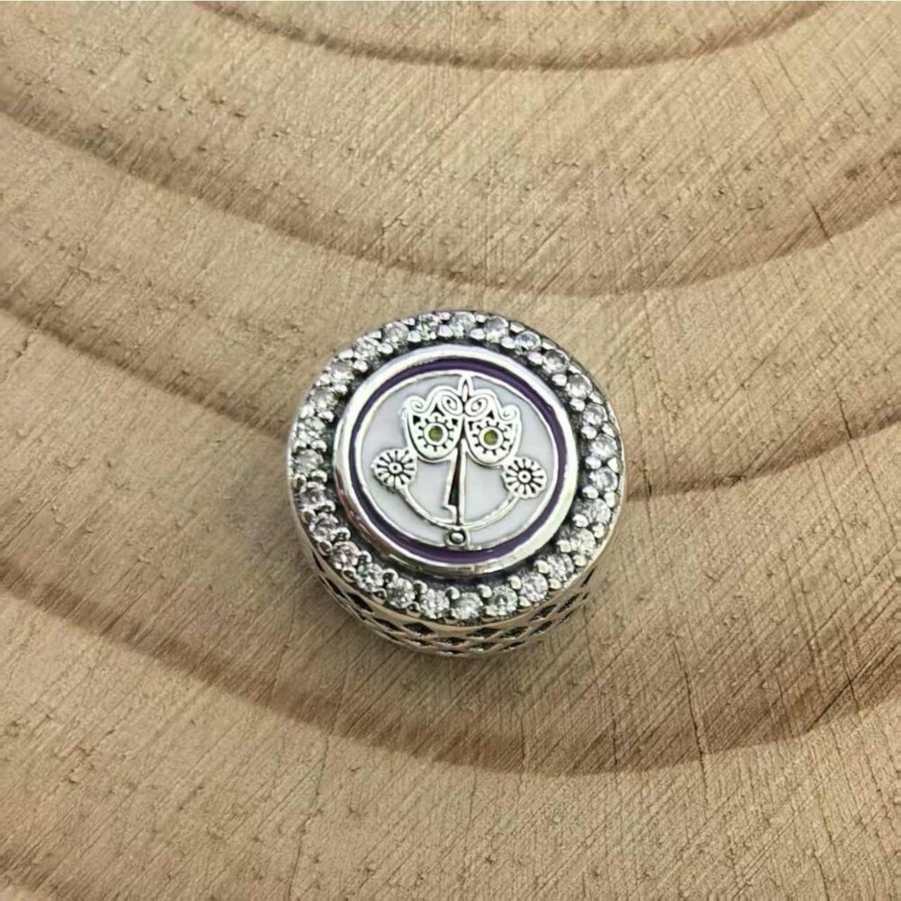 NEW Genuine Pandora Silver Disney Parks Its A Small World Hello Button CZ Charm