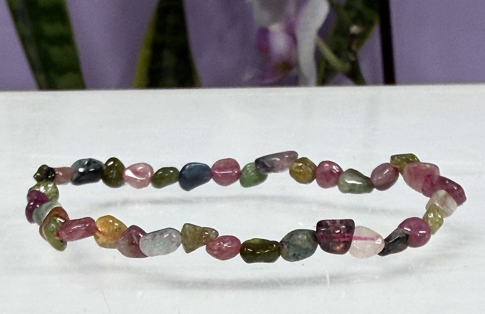 Wholesale 6 Pcs ~6mm Watermelon Tourmaline Tumble Stretch Bracelet Natural