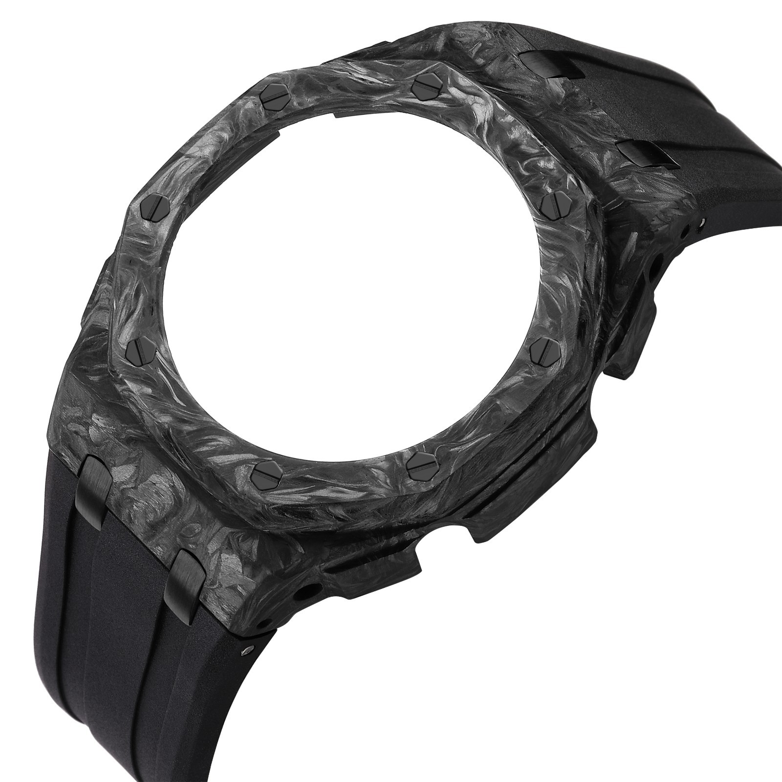 Real Forged Carbon Fiber Mod Kit Case Rubber Band for G-SHOCK GA-2100 2110 Strap