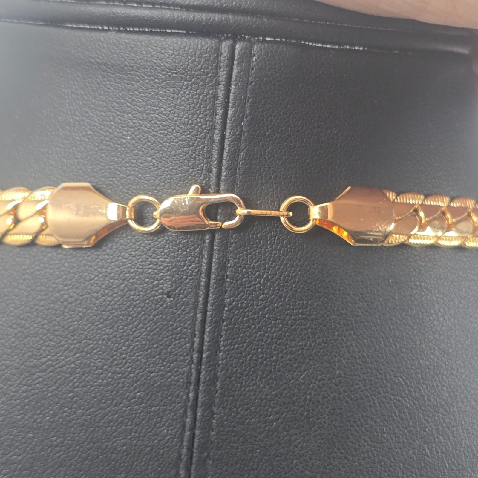 Cool 12K Gold-Plated Miami Cuban Chunky Curb Link Textured Chain Necklace 28″ U7
