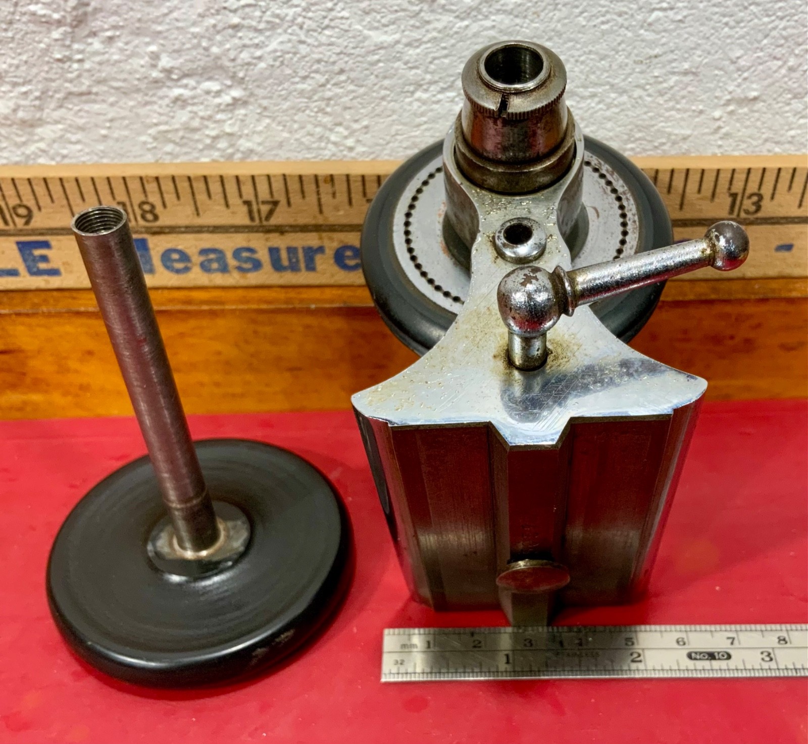 Antique Vintage 8mm Watchmaker Lathe Head Stock And Drawbar