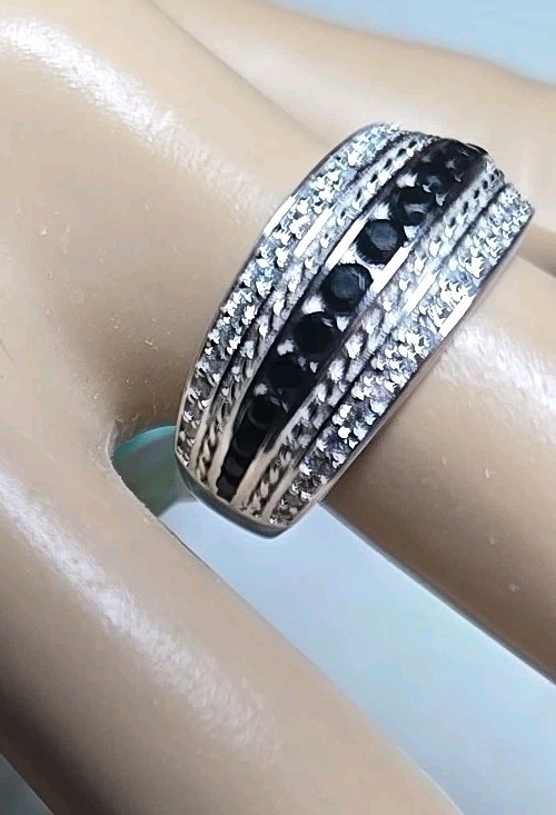 Bomb Party RBP7023 .925 Sterling Silver Black Onyx Cz Ring Sz 8