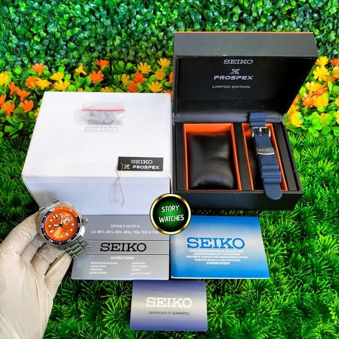 Rare SEIKO Asia Exclusive SRPC95 Turtle Orange Sunburst Prospex Diver Automatic