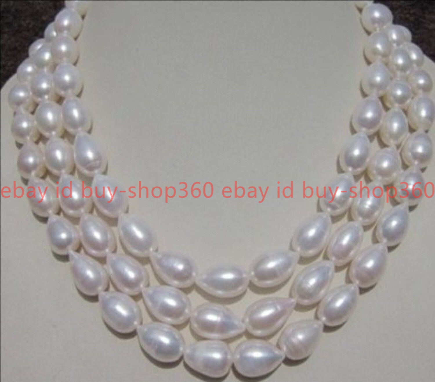 LONG 36 INCH NATURAL 9-10MM GENUINE AKOYA WHITE FRESHWATER PEARL NECKLACE