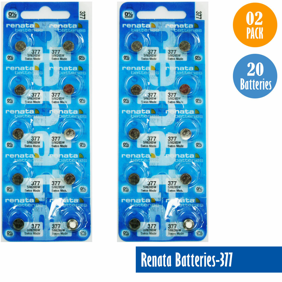Renata 377 Watch Cell Batteries SR626SW, SWISS MADE Pack of 10 to 100