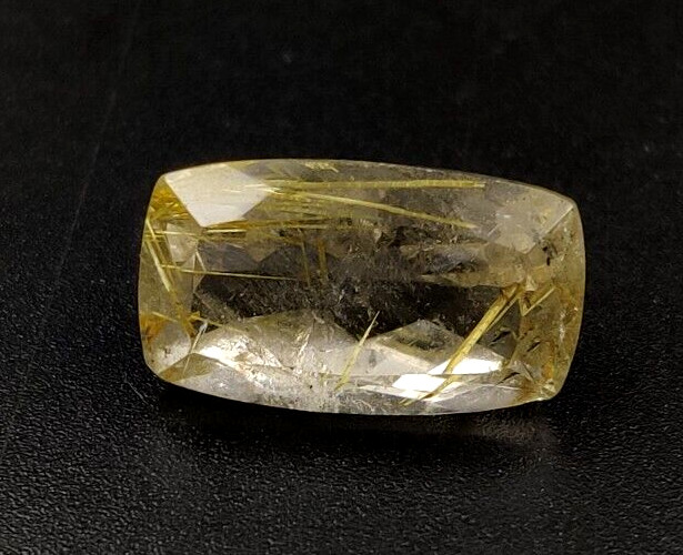 7.20 Ct Rutilated Quartz Loose Gemstone 15.50X8.90mm Cushion Faceted Cut W16