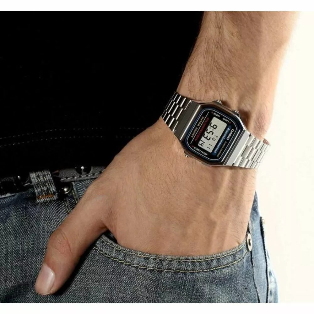 Casio A168WA-1W Digital Stainless Steel Alarm Illuminator Vintage Watch A168WA-1