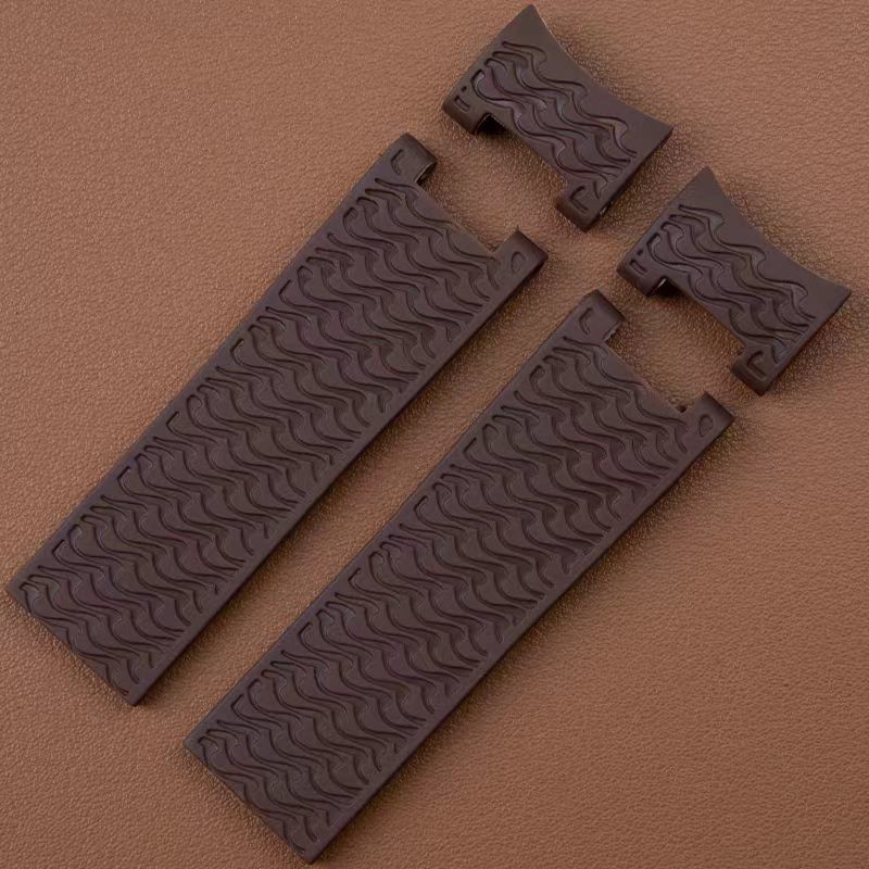 22mm Black Blue Browm Rubber WatchBand for ULYSSE NARDIN Maxi Marine Metal Piece