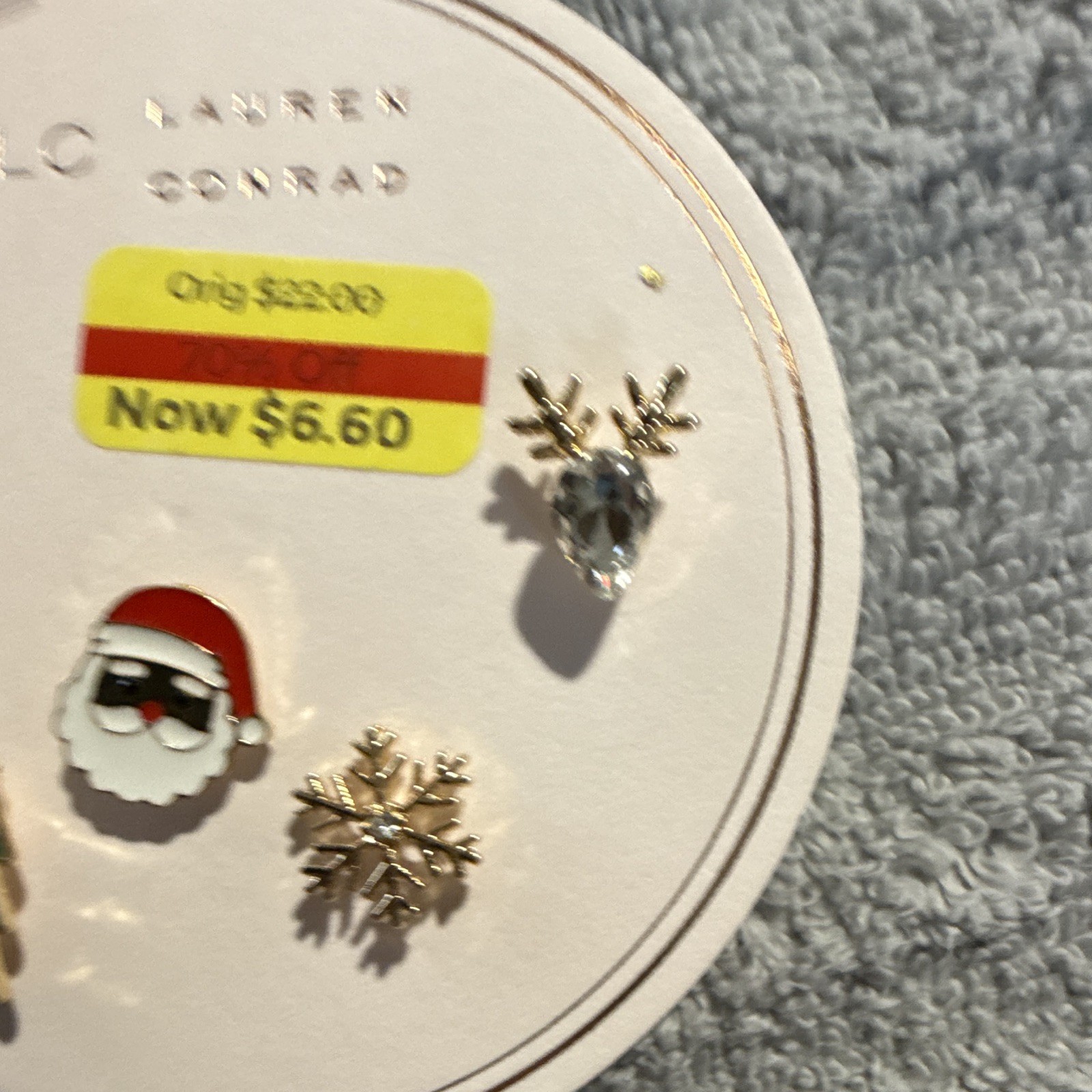 LC Lauren Conrad Gold Tone Enamel Pin Set of 5 Christmas Holiday Assorted