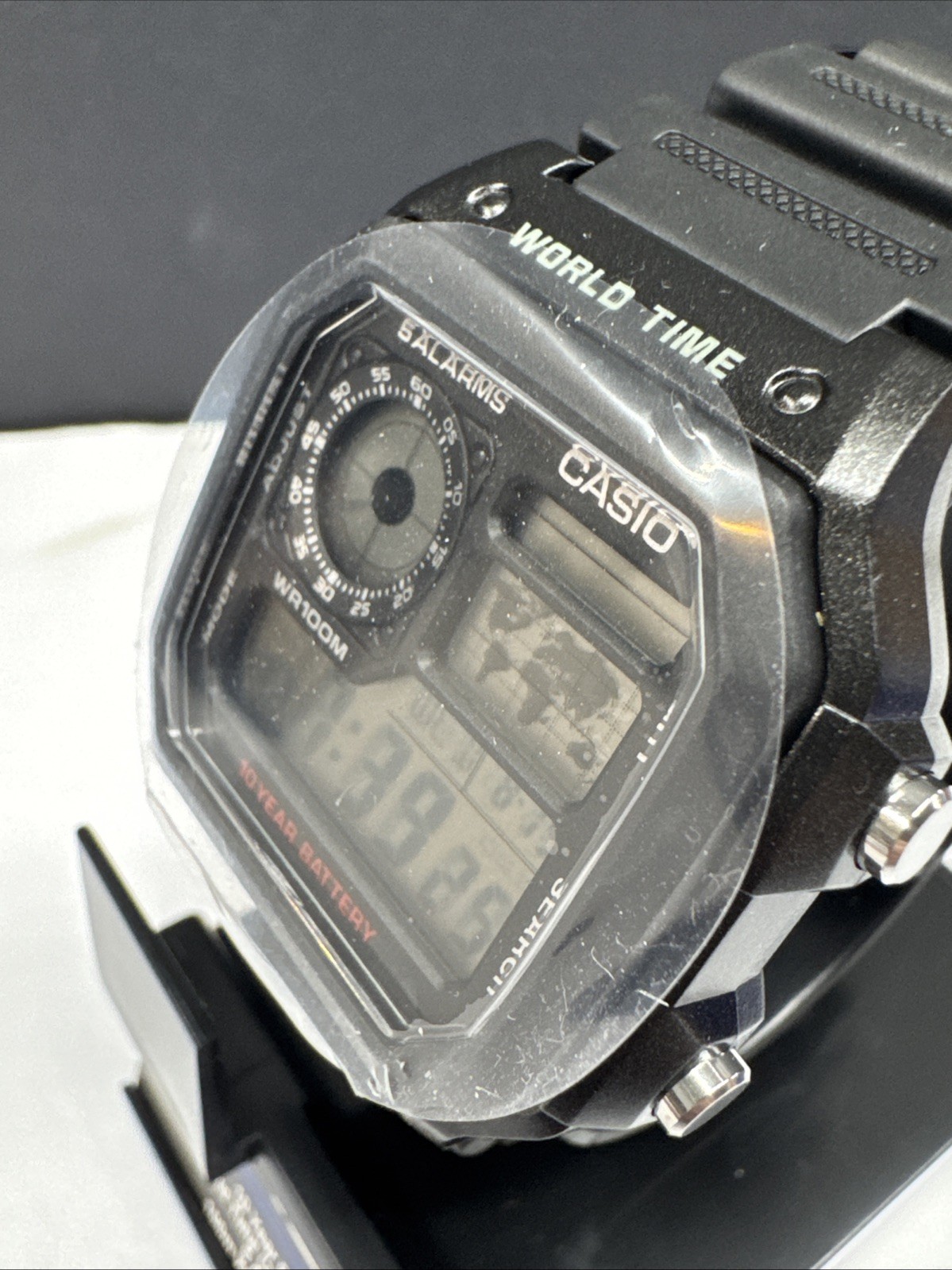 Casio AE-1200WH-1AVCF World Time Watch “Casio Royale” Black Digital NIB New