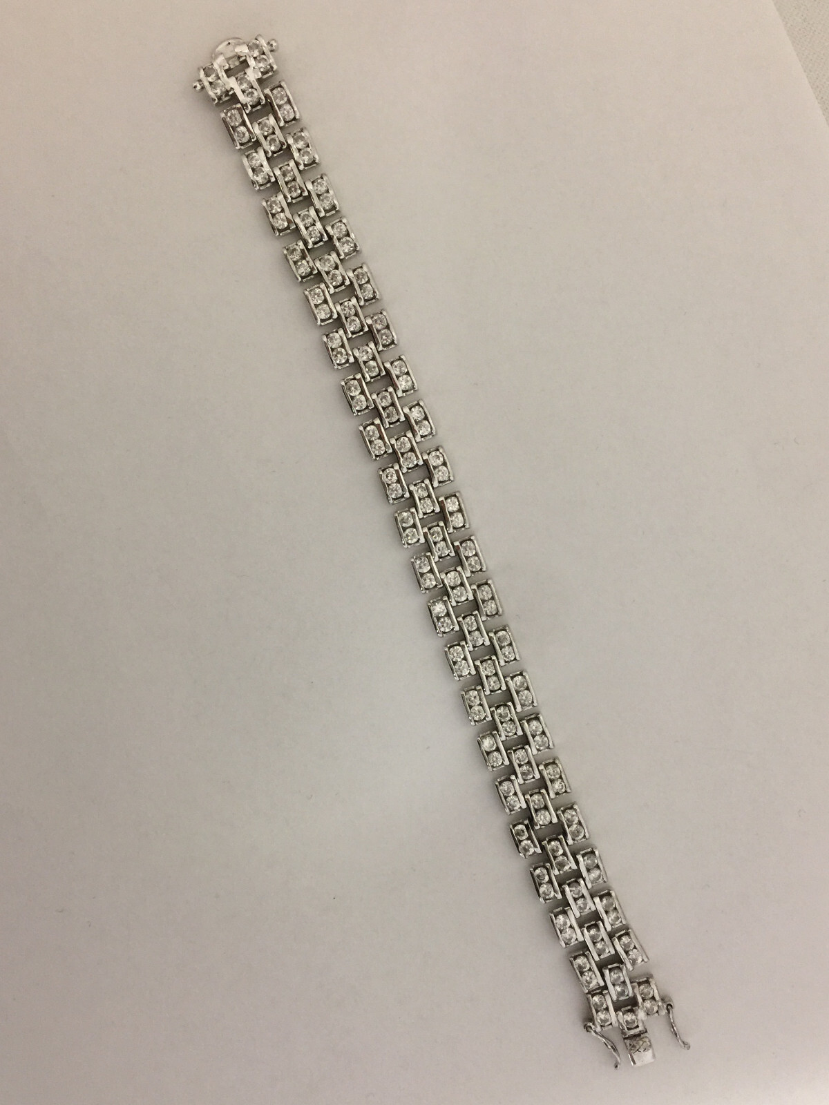 Modern 6ct (approx) Clear Cz Tennis Bracelet 7 In Sterling Silver