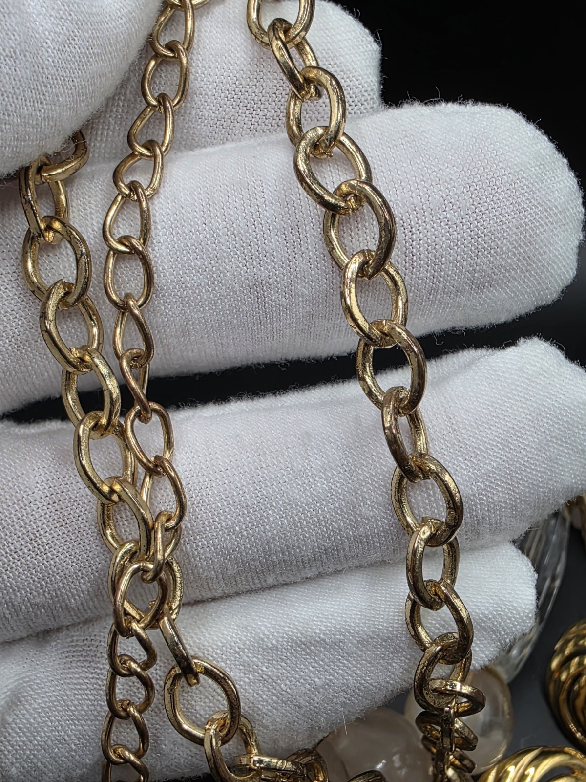 Vintage Signed Napier Gold Earrings & Chico’s Blush Beaded Necklace × Bracelet