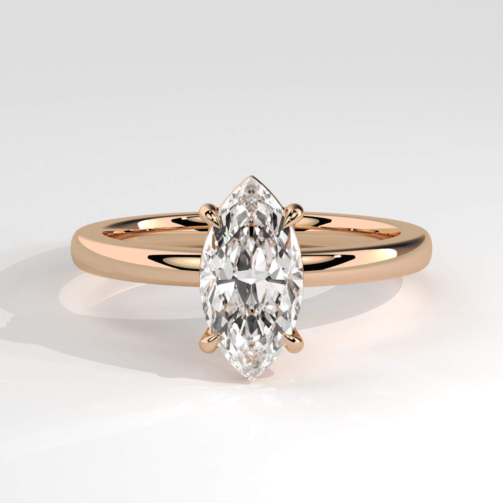 1.5 CT Marquise Lab Created Diamond Solitaire Engagement Ring IGI Certified
