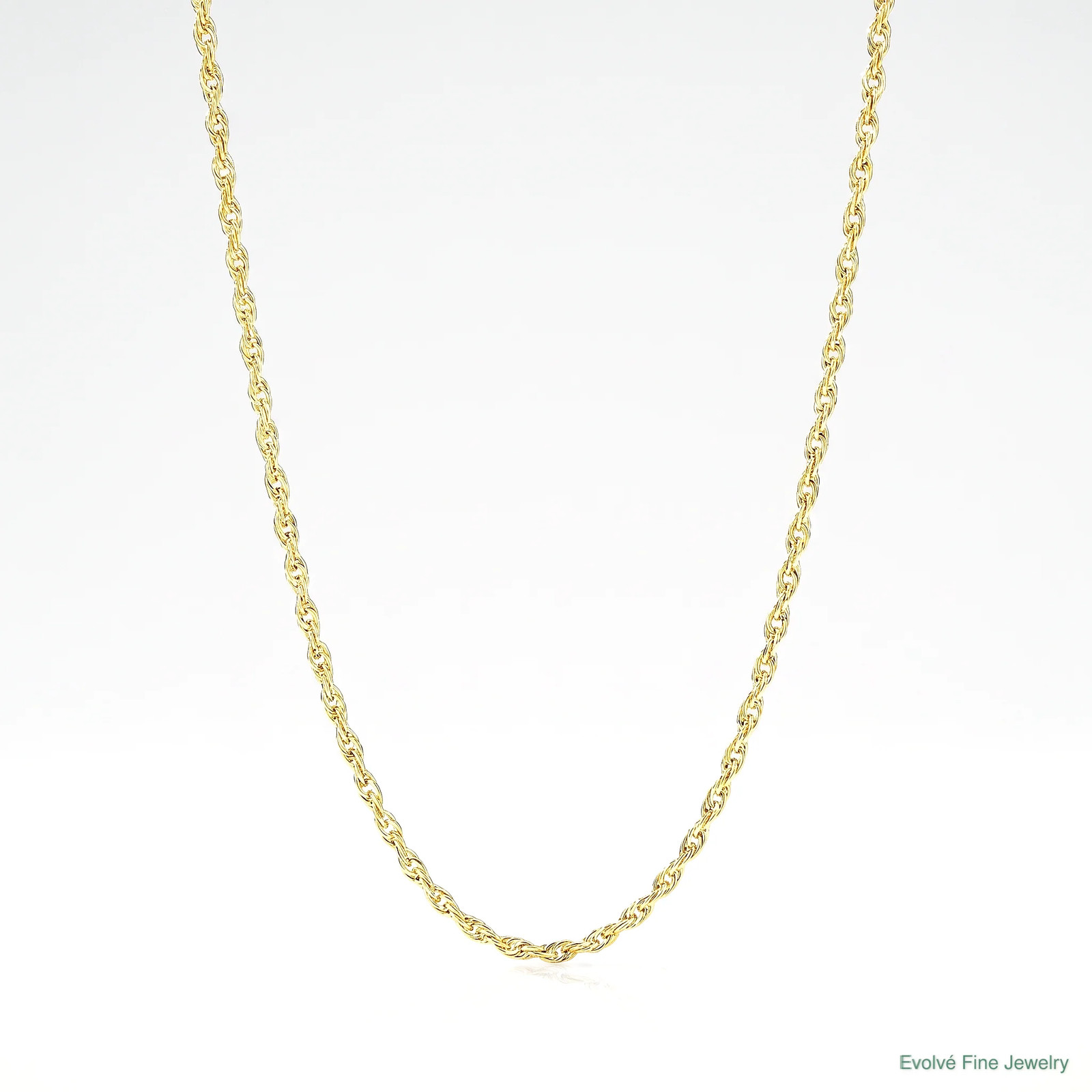 10K Yellow Gold .7mm Carded Cable Rope Chain Necklace 16″-24″