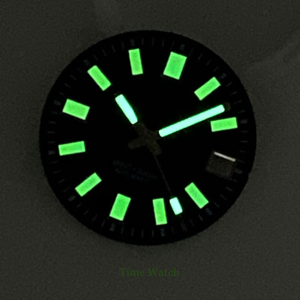Super Lume 29mm Watch Dial+Solid Japan C3 Lume Hands Fit For NH35 Movement Date