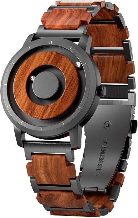 40mm Wooden Open Dial Analog Quartz Mens Watch with 3ATM and 20mm