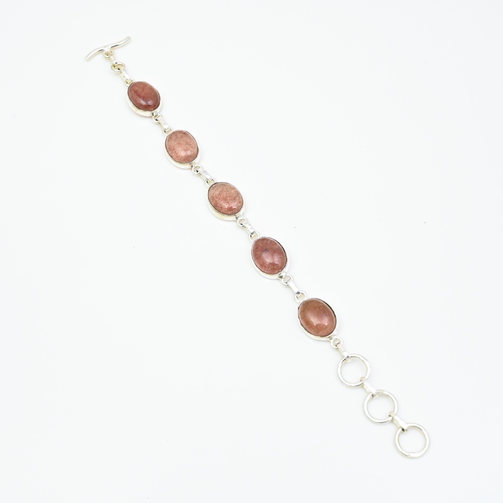 Sunstone Gemstone 925 Sterling Silver Handmade Bracelet Jewelry Gift For Love