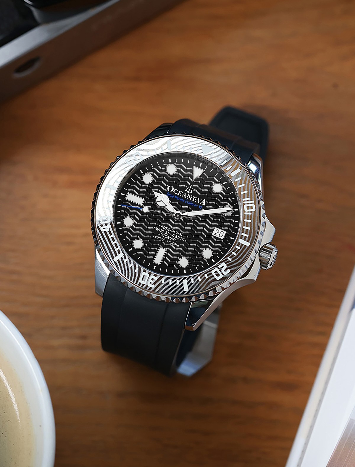 Oceaneva 6000m Grade 5 Titanium AUTOMATIC Watch SWISS MOVEMENT Black