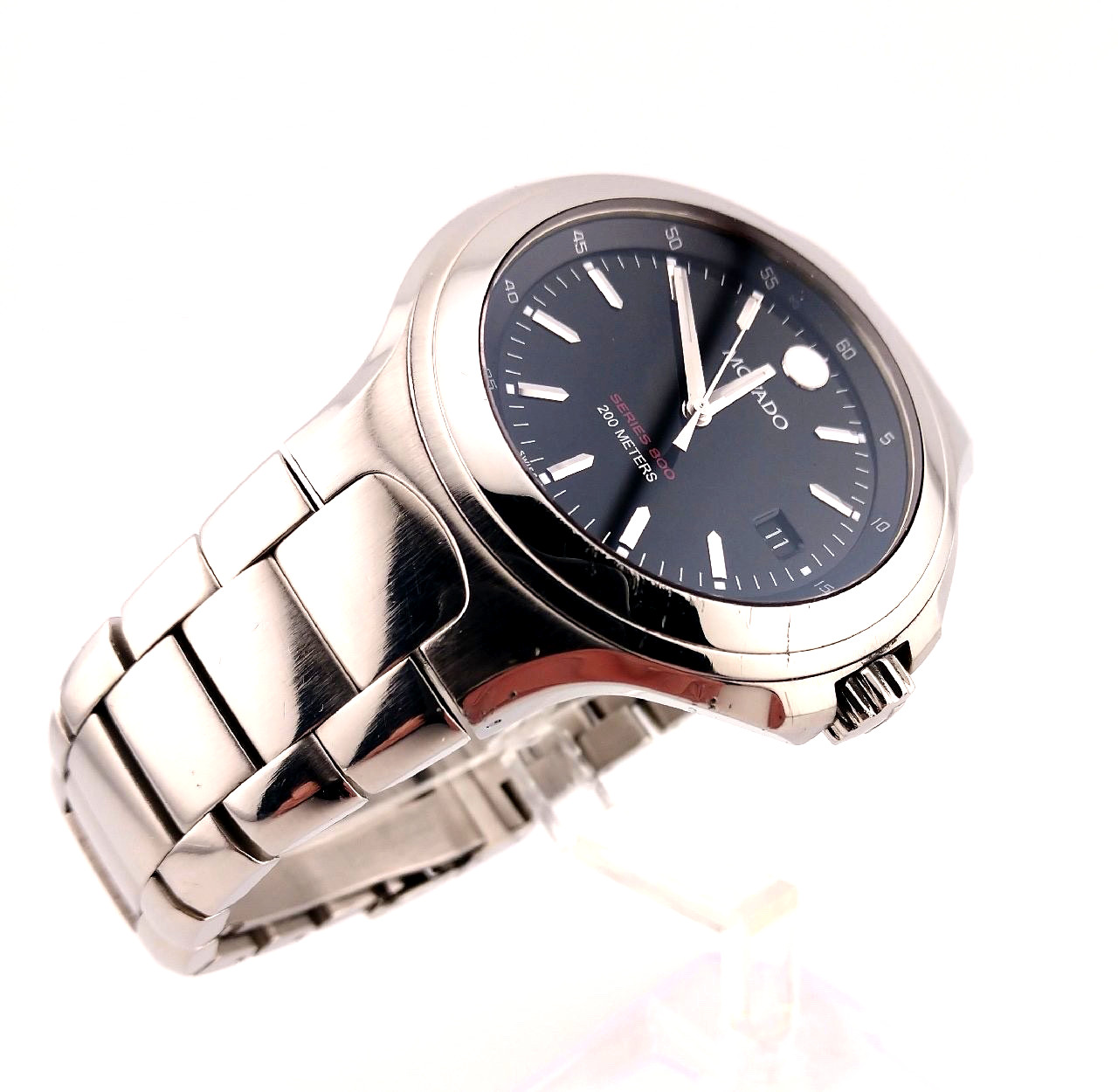 Movado Men’s Series 800 SS W/Black Dial; Model #84.C2.1896 ~ Excellent